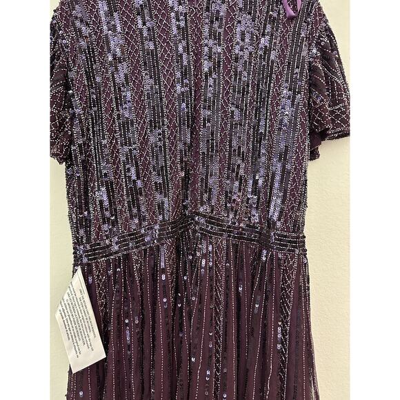 Mac Duggal Purple Sequin Midi Dress - Picture 10 of 10